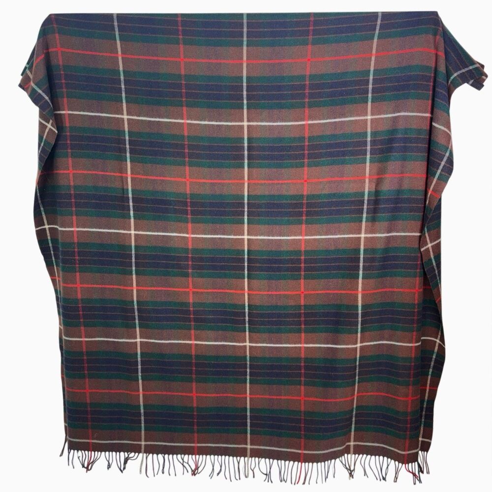 Vintage Abercrombie & Fitch Made in Scotland Cashmere & Wool Blanket Plaid 50's